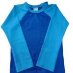 Franela surfista infantil (Azul rey con mangas azul cielo)
