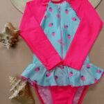 Entero infantil tipo buzo manga larga rosado estampado